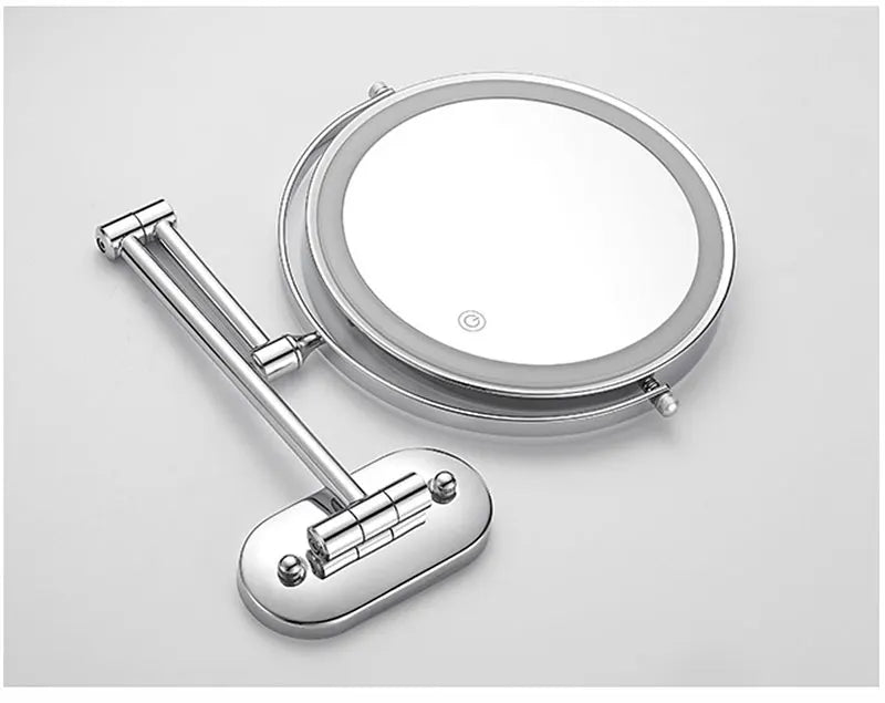 8 inch Makeup Mirror Chrome 3x/5x/7x/10x Magnifying Double Side USB Charging Bathroom 3 color light Smart Cosmetic Mirrors