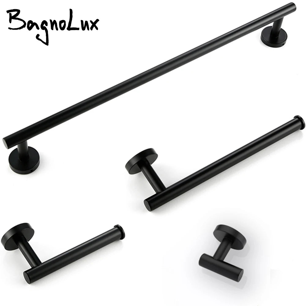 Bathroom Hardware Set Accessories Kit Brushed Stainless Steel Round Wall Rack Hand Bar Toilet Roll Paper Holder Robe Towel Hook