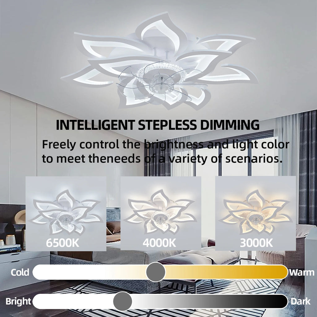 IRALAN Modern Dining Table LED Lamp Ceiling Fan Light  Restaurant Bedroom Fan Lamp Remote Ventilator Home Lighting