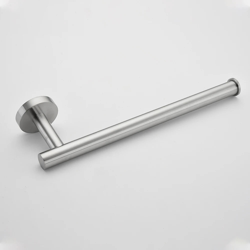 Bathroom Hardware Set Accessories Kit Brushed Stainless Steel Round Wall Rack Hand Bar Toilet Roll Paper Holder Robe Towel Hook
