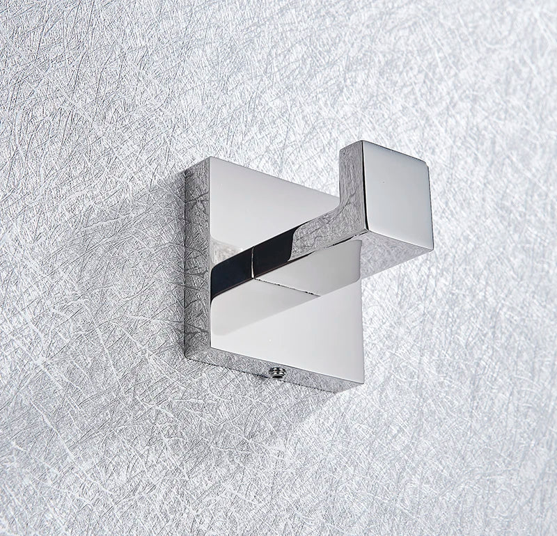 Bathroom Hardware Set Chrome Robe Hook Towel Rail Bar Rack Bar Shelf Tissue Paper Holder Toothbrush Holder Bathroom Accessories