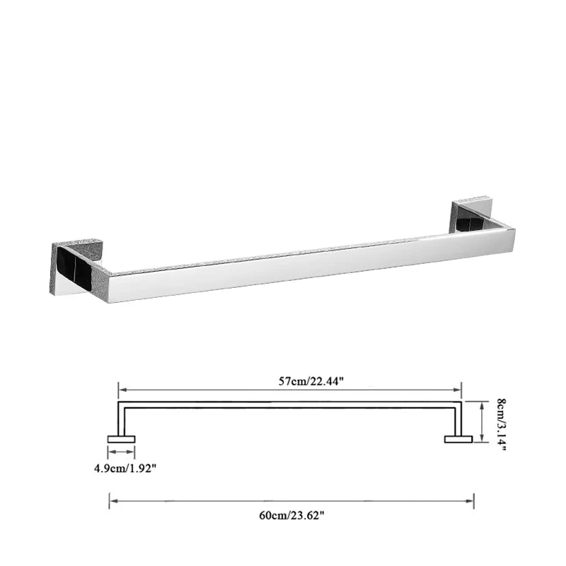 Bathroom Hardware Set Chrome Robe Hook Towel Rail Bar Rack Bar Shelf Tissue Paper Holder Toothbrush Holder Bathroom Accessories