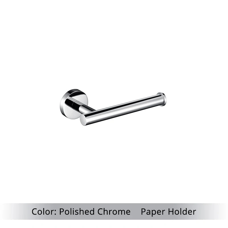 Bathroom Hardware Set Accessories Kit Brushed Stainless Steel Round Wall Rack Hand Bar Toilet Roll Paper Holder Robe Towel Hook
