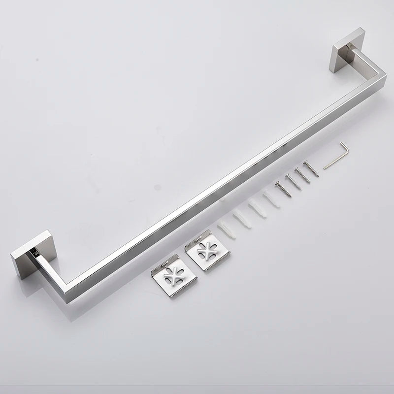 Bathroom Hardware Set Chrome Robe Hook Towel Rail Bar Rack Bar Shelf Tissue Paper Holder Toothbrush Holder Bathroom Accessories
