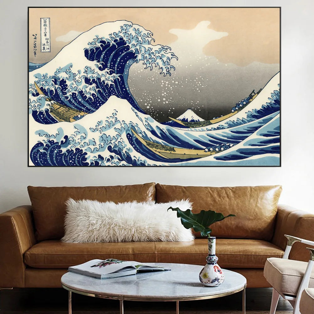 Great Wave Of Kanagawa Japan Vintage Canvas Art Poster And Prints Wall Painting No Frame Home Decor Picture For Living Room