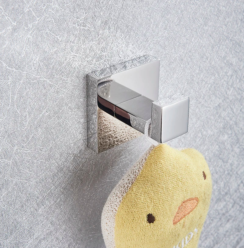 Bathroom Hardware Set Chrome Robe Hook Towel Rail Bar Rack Bar Shelf Tissue Paper Holder Toothbrush Holder Bathroom Accessories