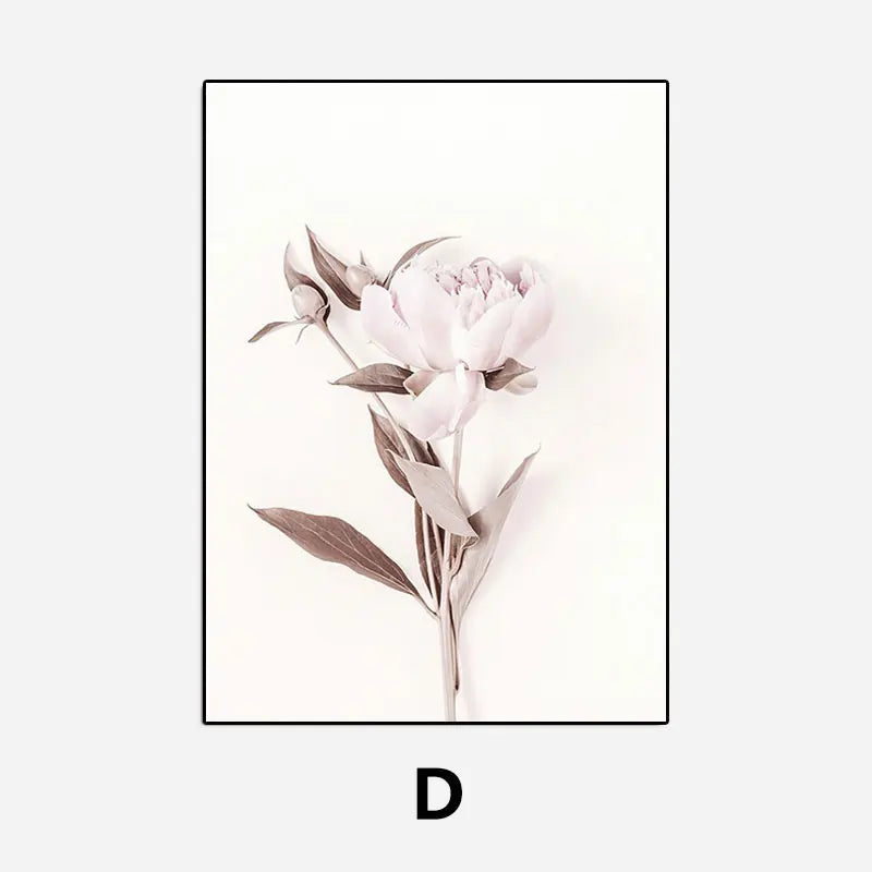 Modern Pink Flower Art Canvas Painting Prints Fashion Decorative Picture Posters for Living Room Bedroom Home Wall Decor