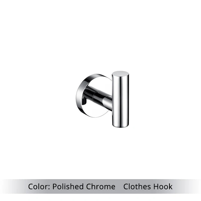 Bathroom Hardware Set Accessories Kit Brushed Stainless Steel Round Wall Rack Hand Bar Toilet Roll Paper Holder Robe Towel Hook