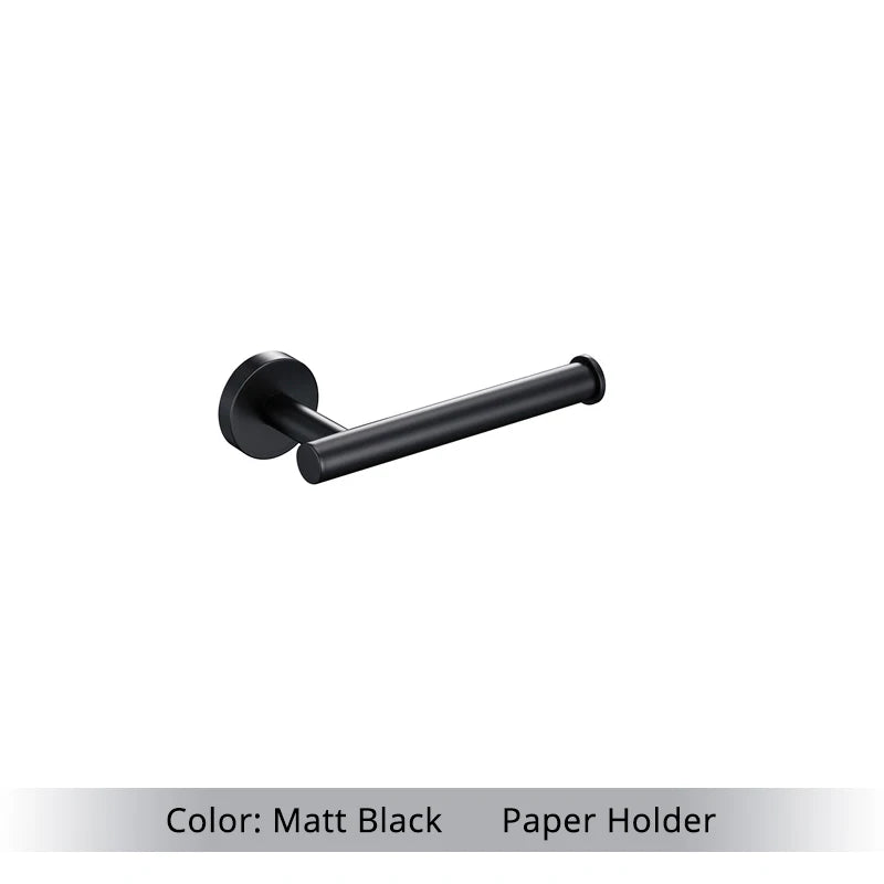 Bathroom Hardware Set Accessories Kit Brushed Stainless Steel Round Wall Rack Hand Bar Toilet Roll Paper Holder Robe Towel Hook