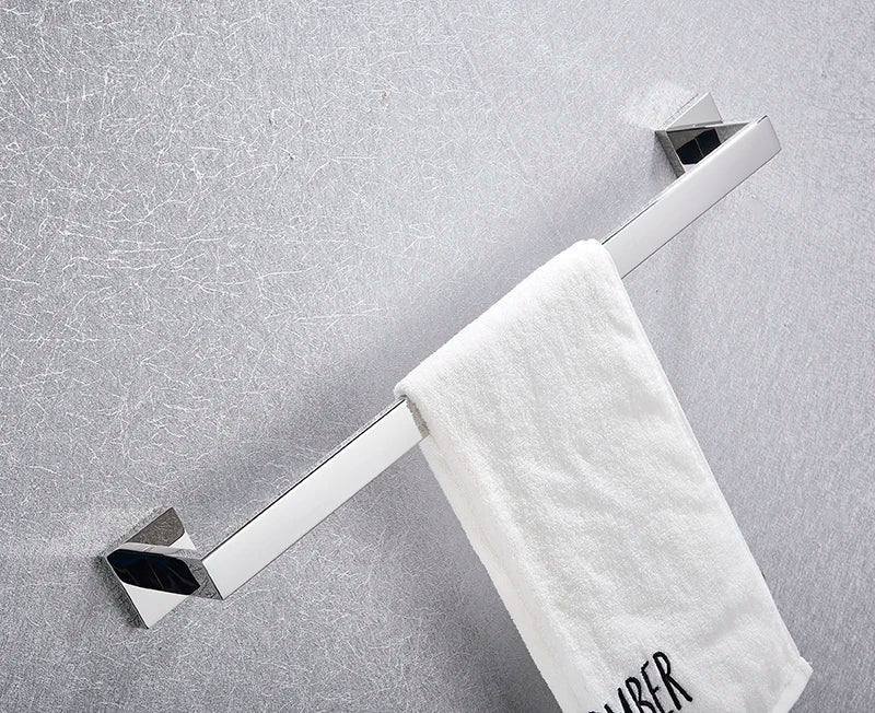 Bathroom Hardware Set Chrome Robe Hook Towel Rail Bar Rack Bar Shelf Tissue Paper Holder Toothbrush Holder Bathroom Accessories