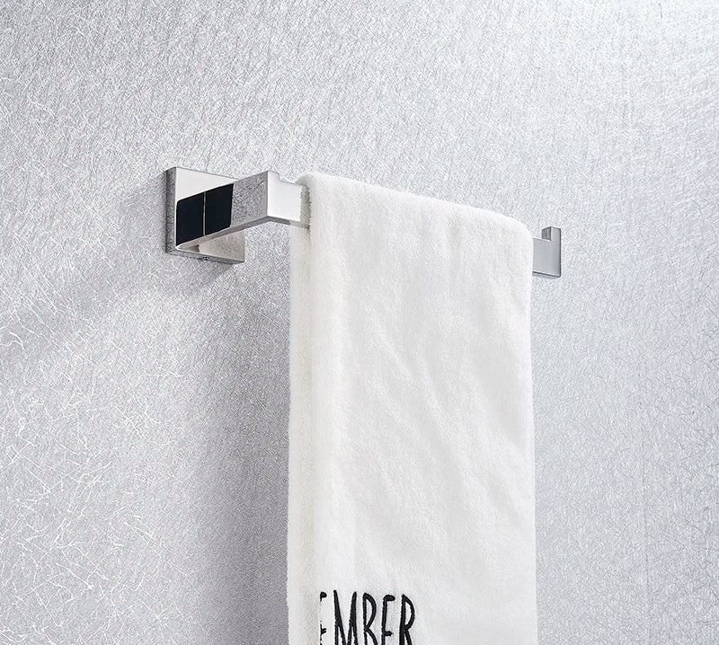 Bathroom Hardware Set Chrome Robe Hook Towel Rail Bar Rack Bar Shelf Tissue Paper Holder Toothbrush Holder Bathroom Accessories