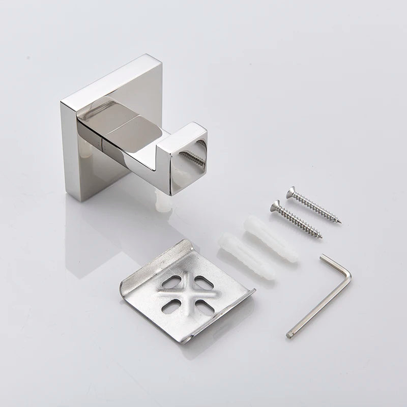 Bathroom Hardware Set Chrome Robe Hook Towel Rail Bar Rack Bar Shelf Tissue Paper Holder Toothbrush Holder Bathroom Accessories