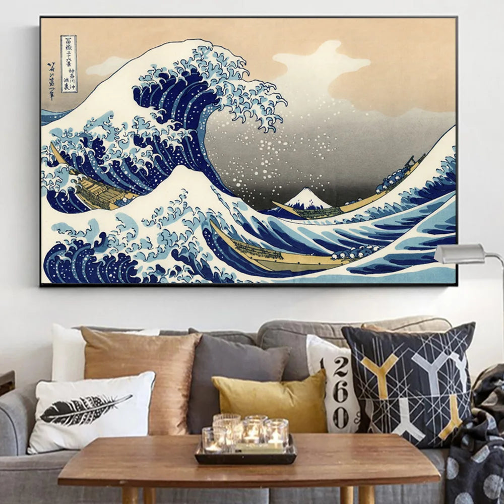 Great Wave Of Kanagawa Japan Vintage Canvas Art Poster And Prints Wall Painting No Frame Home Decor Picture For Living Room