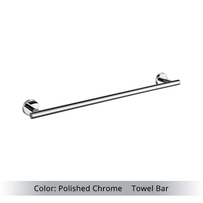 Bathroom Hardware Set Accessories Kit Brushed Stainless Steel Round Wall Rack Hand Bar Toilet Roll Paper Holder Robe Towel Hook