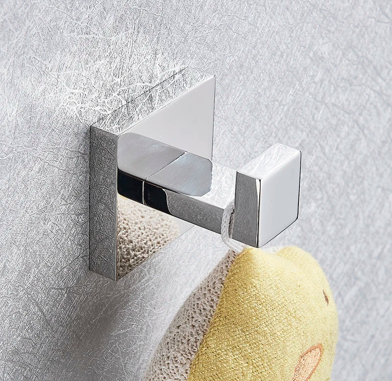 Bathroom Hardware Set Chrome Robe Hook Towel Rail Bar Rack Bar Shelf Tissue Paper Holder Toothbrush Holder Bathroom Accessories