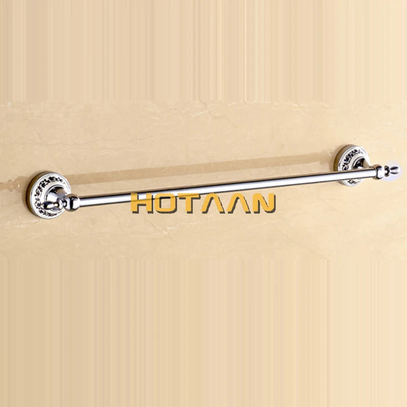 Luxury Towel Rack Wall Mounted Bathroom Accessories Set Ceramic Stainless Steel  Bath Hardware Sets Chrome Toilet Brush Holder