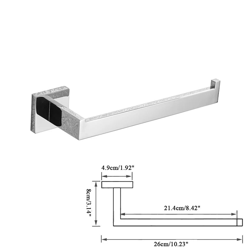 Bathroom Hardware Set Chrome Robe Hook Towel Rail Bar Rack Bar Shelf Tissue Paper Holder Toothbrush Holder Bathroom Accessories