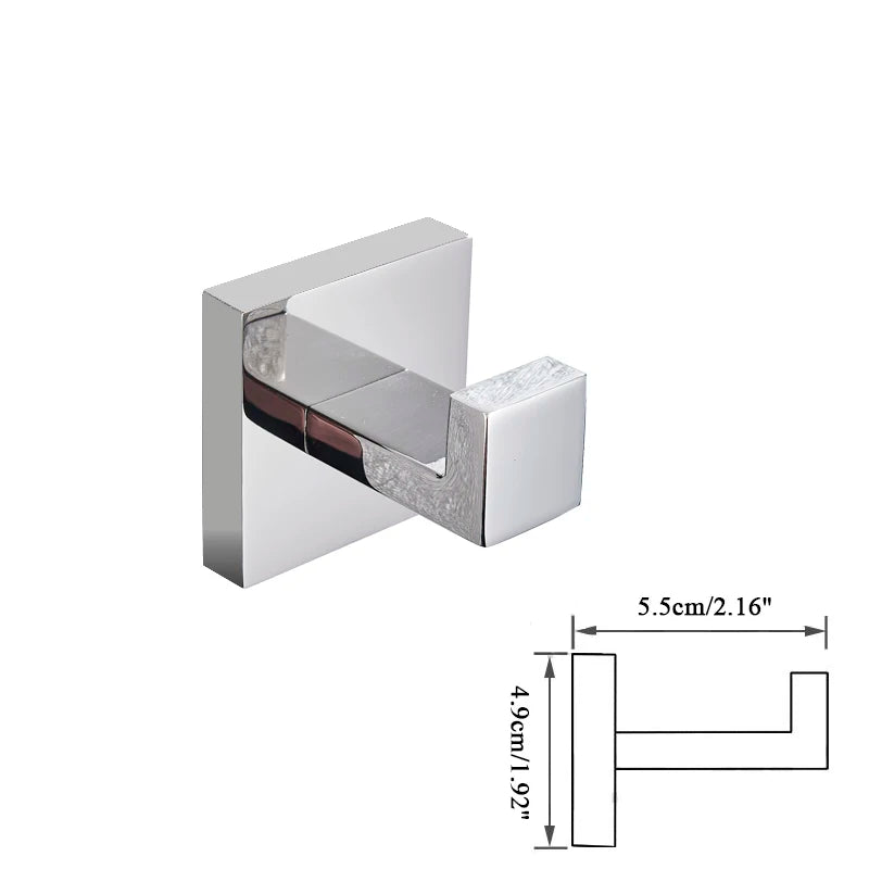 Bathroom Hardware Set Chrome Robe Hook Towel Rail Bar Rack Bar Shelf Tissue Paper Holder Toothbrush Holder Bathroom Accessories