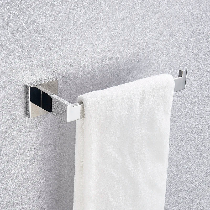 Bathroom Hardware Set Chrome Robe Hook Towel Rail Bar Rack Bar Shelf Tissue Paper Holder Toothbrush Holder Bathroom Accessories