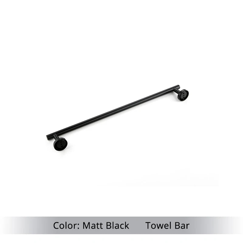 Bathroom Hardware Set Accessories Kit Brushed Stainless Steel Round Wall Rack Hand Bar Toilet Roll Paper Holder Robe Towel Hook