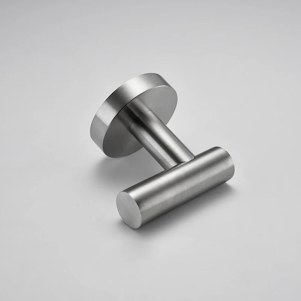 Bathroom Hardware Set Accessories Kit Brushed Stainless Steel Round Wall Rack Hand Bar Toilet Roll Paper Holder Robe Towel Hook