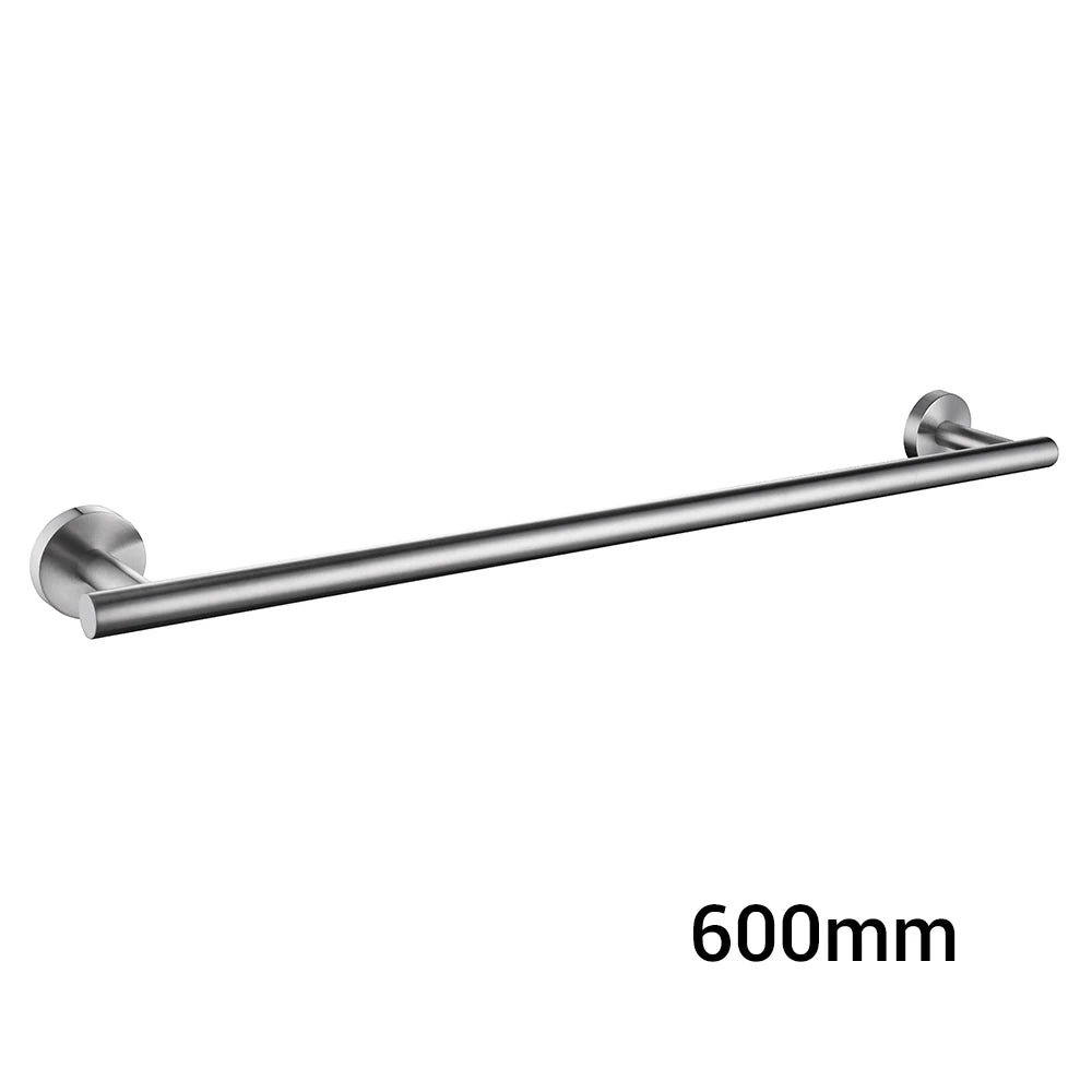 Bathroom Hardware Set Accessories Kit Brushed Stainless Steel Round Wall Rack Hand Bar Toilet Roll Paper Holder Robe Towel Hook