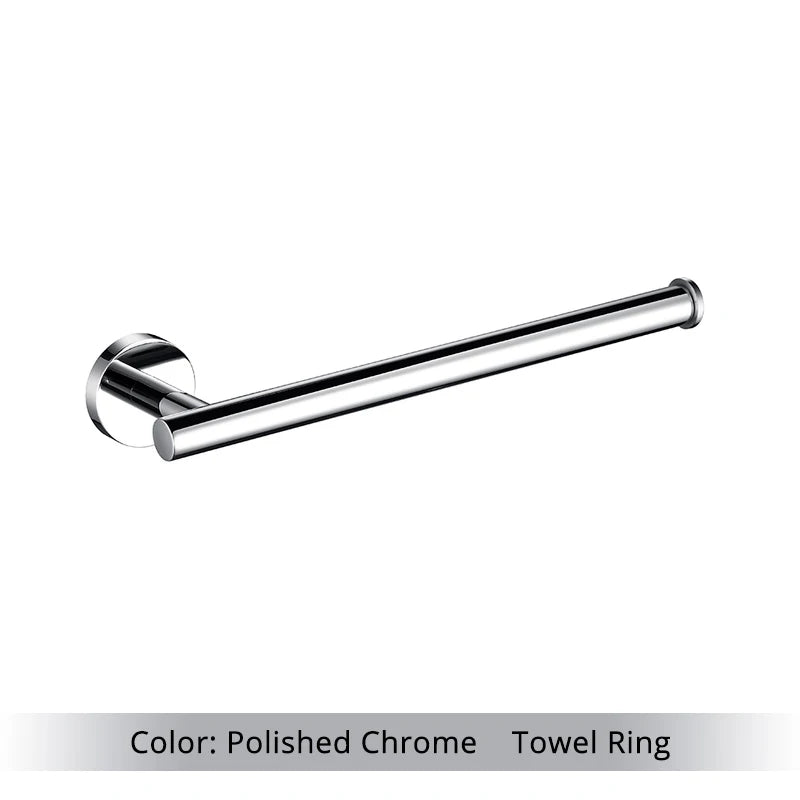 Bathroom Hardware Set Accessories Kit Brushed Stainless Steel Round Wall Rack Hand Bar Toilet Roll Paper Holder Robe Towel Hook