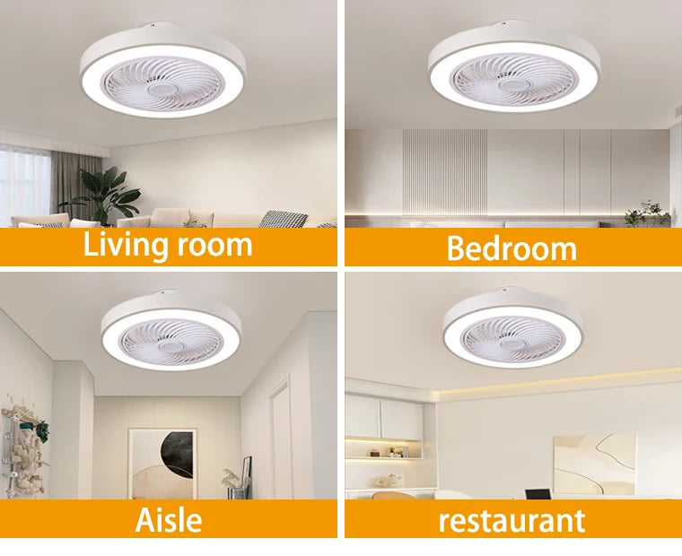 Integrated ceiling fan light, bedroom ceiling fan light, living room dining room ceiling light, modern simple and quiet internet