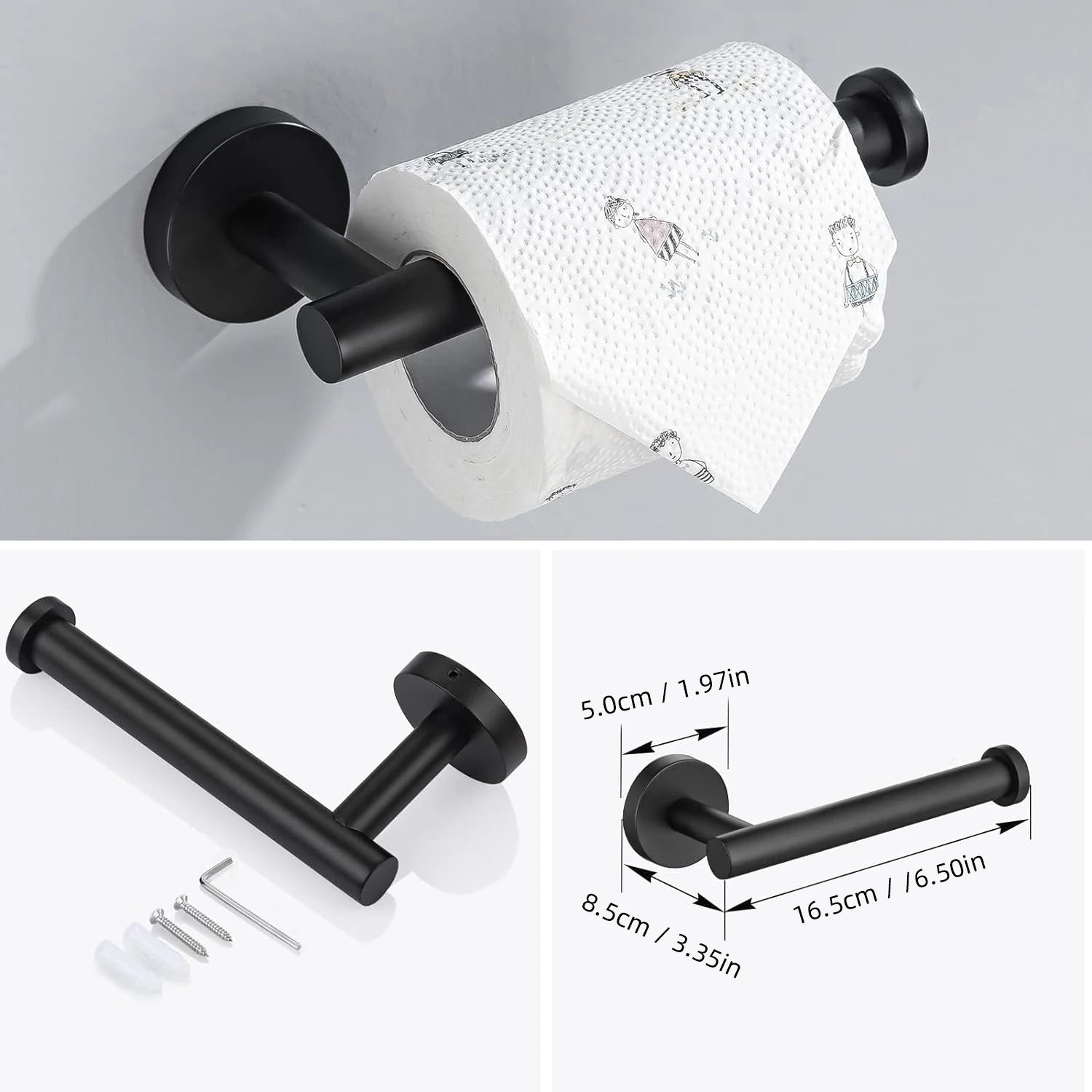 Bathroom Hardware Set Stainless Steel Bathroom Accessories Set Wall Mounted Towel Bar Towel Ring Toilet Paper Roll Holder Set