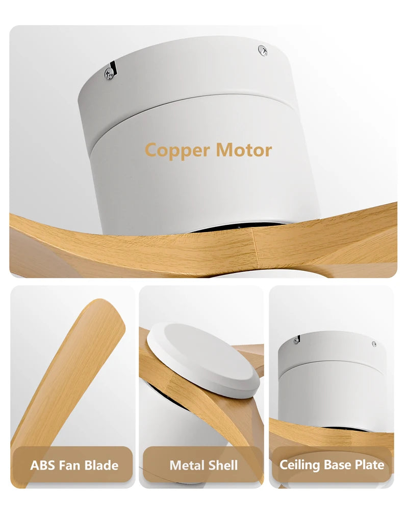 New 38/52/56 inch Modern Stylish LED Ceiling Fan with Light Remote Control 3 Blades Quiet Modern Design for Living Room Bedroom
