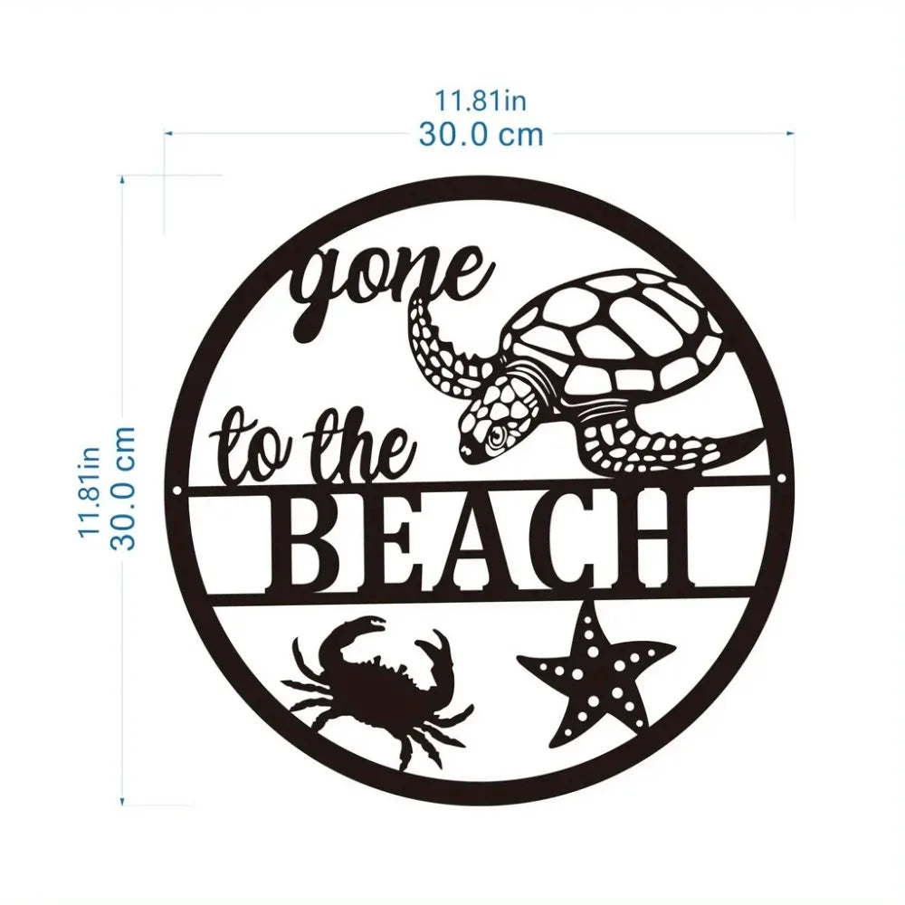 Metal Sea Turtle Ornament Beach Theme Decor Wall Art Decorations Wall Hanging Iron Art, Wall decoration, Wall Sticker