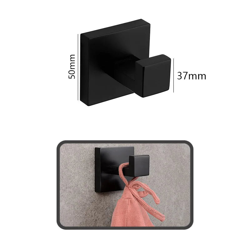 Brushed Gold Hardware Set Bathroom Shelf Towel Bar Rack Robe Hook Toilet Paper Roll Holder Black Bathroom Accessories Kit 4 Pcs