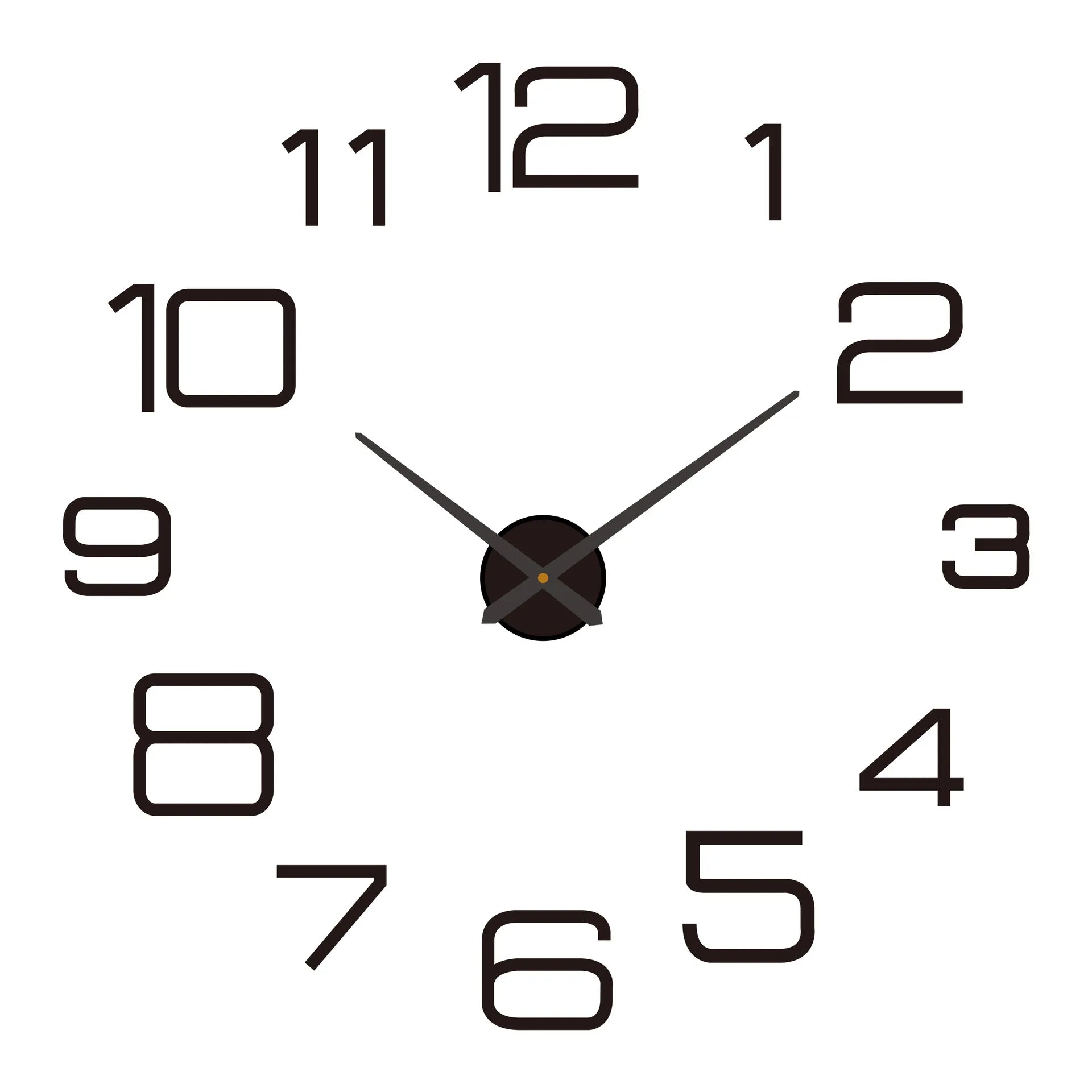 3D Wall Clock Luminous Frameless Wall Clocks DIY Digital Clock Wall Stickers Silent Clock for Home Living Room Office Wall Decor
