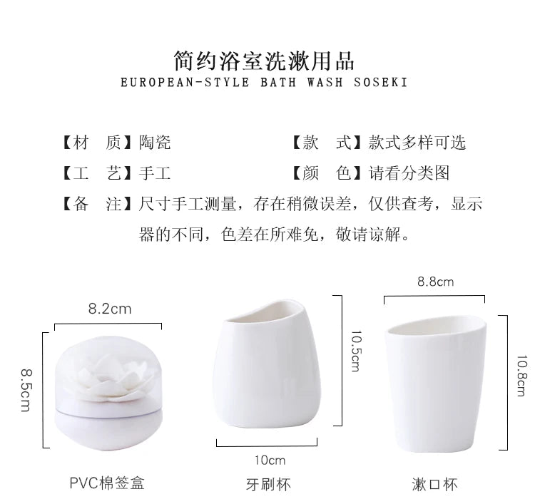 Green Nordic Ceramic Bathroom Set - Soap Dispenser, Toothbrush Holder, Tumbler & Soap Dish for Stylish Bathroom Organization