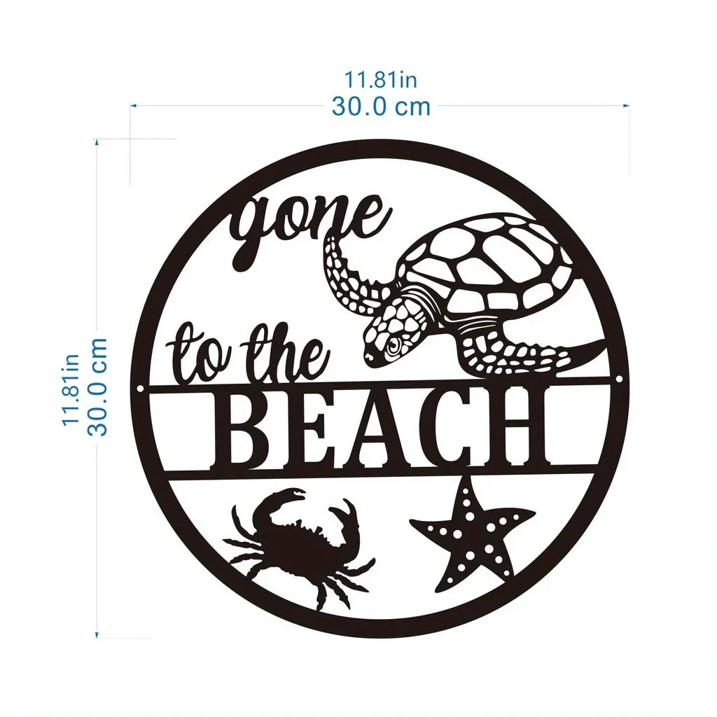 Metal Sea Turtle Ornament Beach Theme Decor Wall Art Decorations Wall Hanging Iron Art, Wall decoration, Wall Sticker