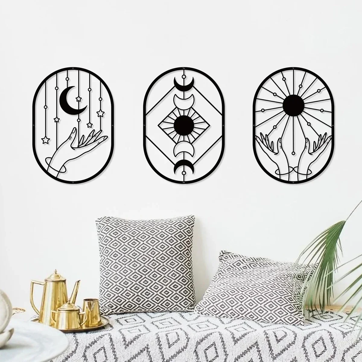 Metal Home Decor: Stunning Minimalist Wall Hanging.Bohemian Abstract Line Iron Art for Chic Spaces.Minimalist Abstract Line Art.
