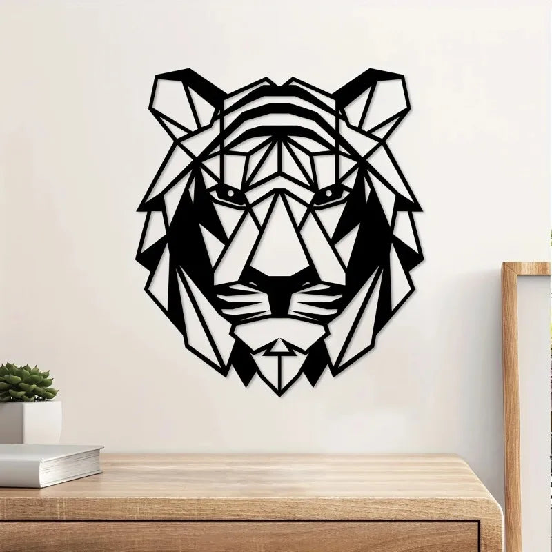 1set Creative Tiger Iron Indoor Outdoor Crafts, Indoor Decoration, Great Choice for Living Room Bedroom, Outdoor Wall Decoration