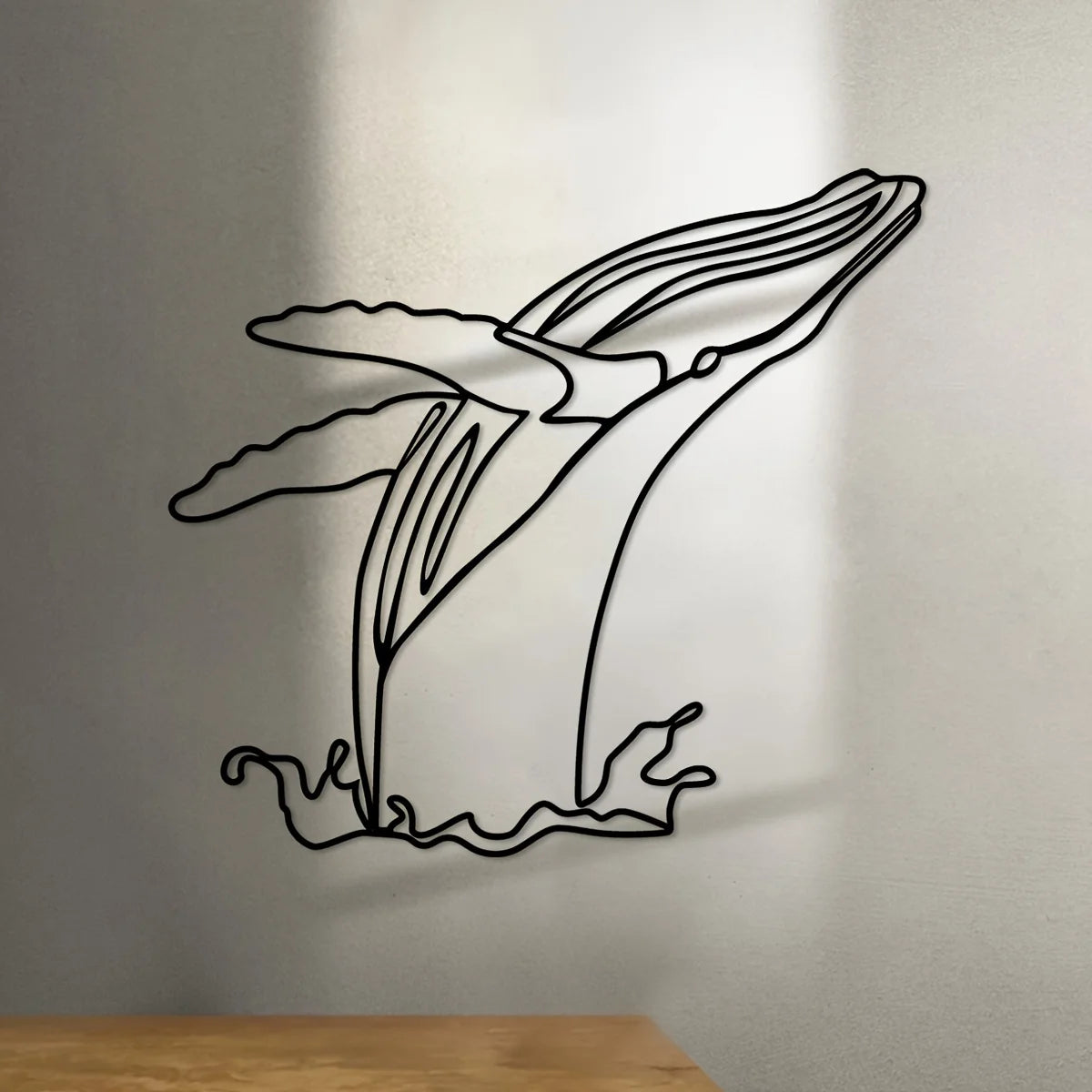 Minimalist Whale Iron Indoor Outdoor Crafts, Interior Decoration, Great For Living Room Bedroom, Wall Decoration,11.81*10.73inch