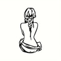Braid Hair Woman Wall Sign, Minimalist Line Art, Metal Wall Decor, Woman Shape Wall Art, Modern Home Decor, Iron Art Silhouette