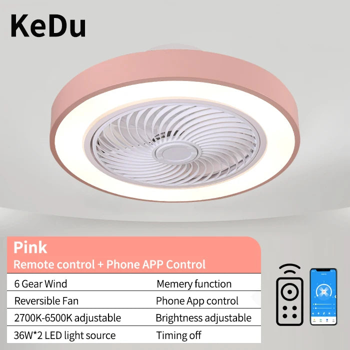 Integrated ceiling fan light, bedroom ceiling fan light, living room dining room ceiling light, modern simple and quiet internet