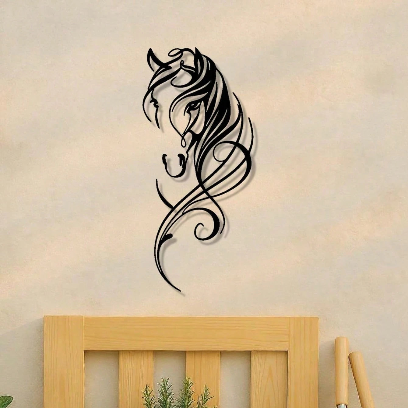 Vintage Horse Metal Wall Art, Handmade Industrial Decor for Cottagecore & Boho Home, Valentine‘s Day & Spring Festival Gift