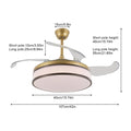 42 Inch Fan Pendant Light，ceiling Fan Light, Ceiling Fan Light with Remote Control, Ceiling Fan Lamp for Bedroom Kitchen