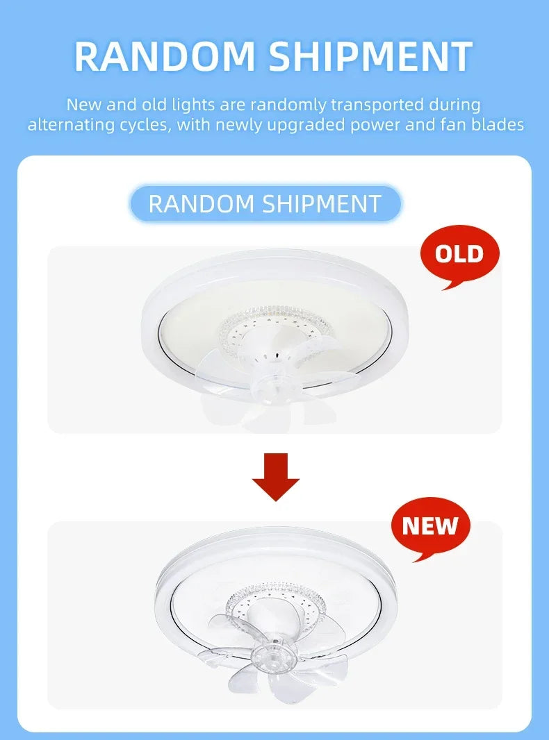 LED Modern Ceiling Fan Light, 360 ° Rotation Function, with Light, Remote Unlimited Adjustment, Bedroom Decorative Lighting