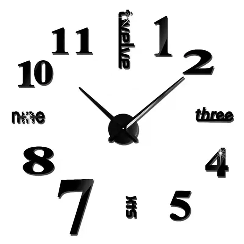3D Wall Clock Luminous Frameless Wall Clocks DIY Digital Clock Wall Stickers Silent Clock for Home Living Room Office Wall Decor