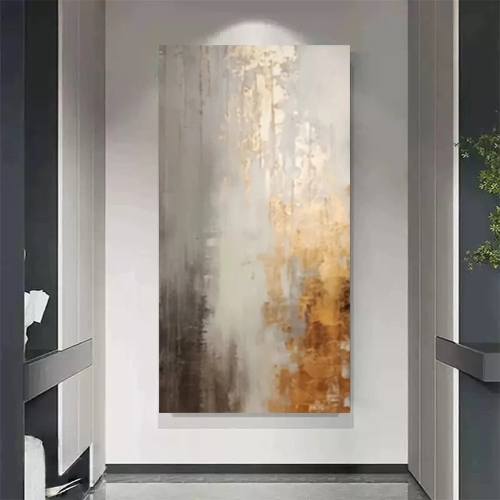100% hand drawn abstract oil painting on canvas Modern Home Golden Line Wall Art Picture Large mural for living room decor paint
