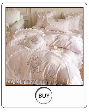 600TC Egyptian Cotton Chic Butterfly Embroidery Bedding Set 100% Cotton Duvet Cover Set Flat/Fitted Bed Sheet Pillowcases 4Pcs