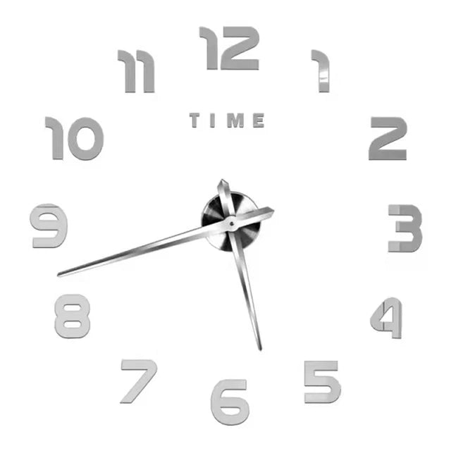 Large 3D DIY Wall Clock Giant Acrylic Mirror Clocks Frameless Big Horloge Home Decoration for Living Room Bedroom Wall Decor