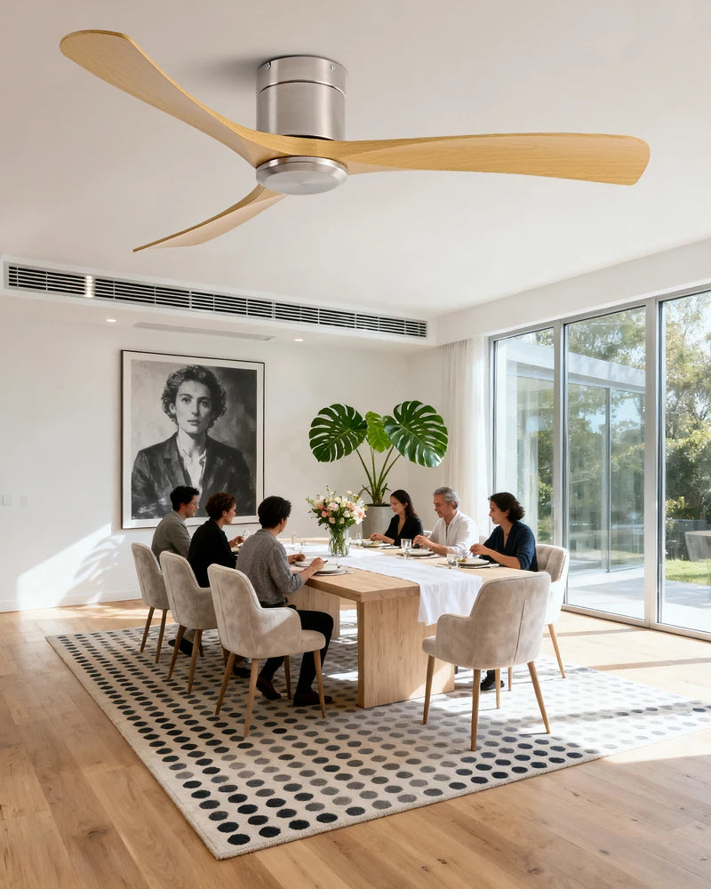 New 38/52/56 inch Modern Stylish LED Ceiling Fan with Light Remote Control 3 Blades Quiet Modern Design for Living Room Bedroom