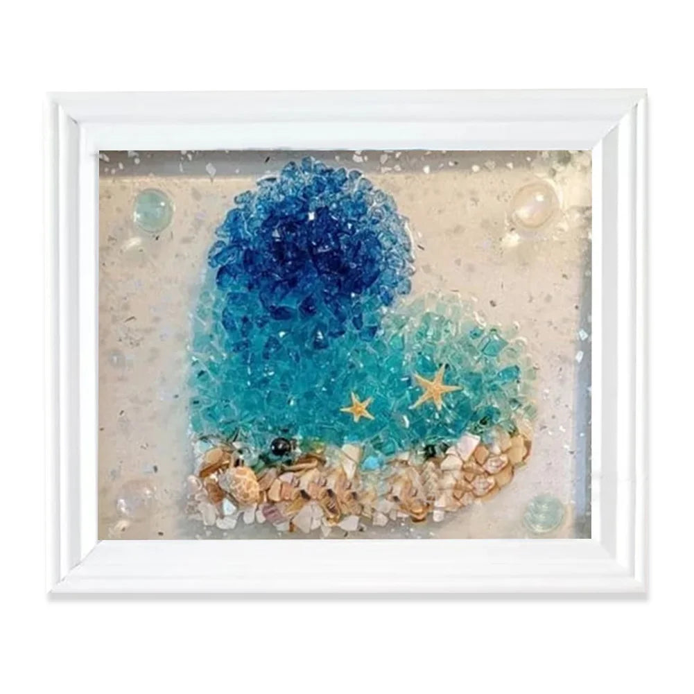 Sea Glass Art Kits Sea Glass Art & Craft Kit Creative Sea Themed Photo Frame Resin Beach Art Kit Gift for Friends