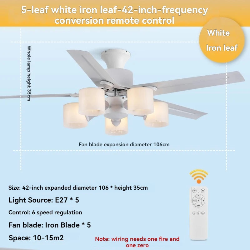 Modern Minimalist Ceiling Fans With Led Lights For Living Dining Room Bedroom Indoor Remote Control 5-blade Fan Pendant Light